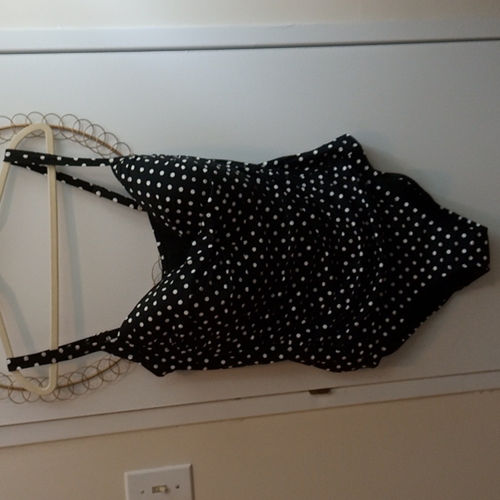 Sonnet Shores Full Coverage Black White Dot Swim Suit Size 22W NWT